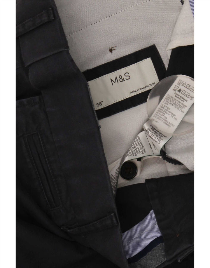 Marks & Spencer Mens Chino Shorts W36 Large Navy Blue Cotton