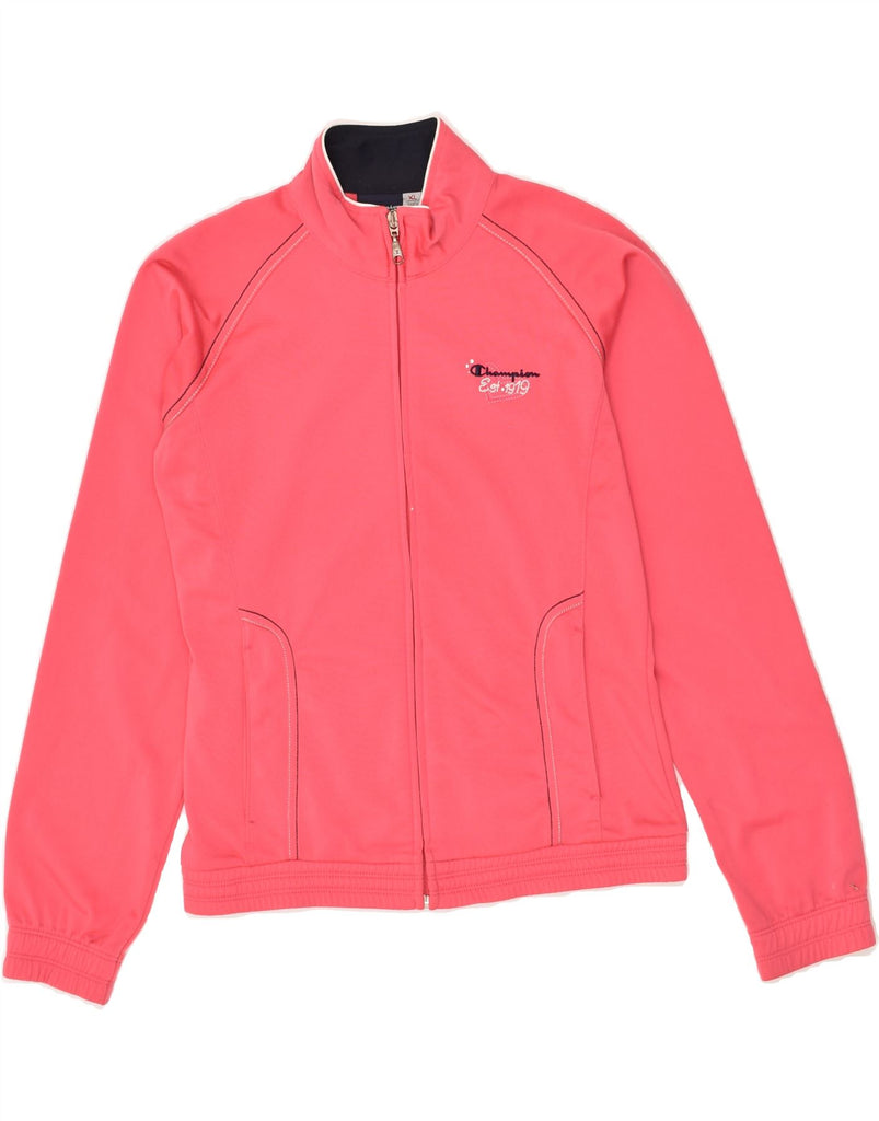 CHAMPION Girls Tracksuit Top Jacket 13-14 Years XL Pink Polyester | Vintage Champion | Thrift | Second-Hand Champion | Used Clothing | Messina Hembry 