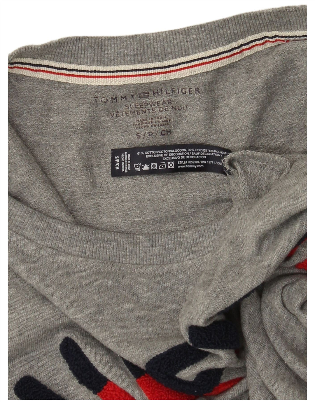 Tommy Hilfiger Womens Graphic Sweatshirt Jumper UK 10 Small Grey Flecked