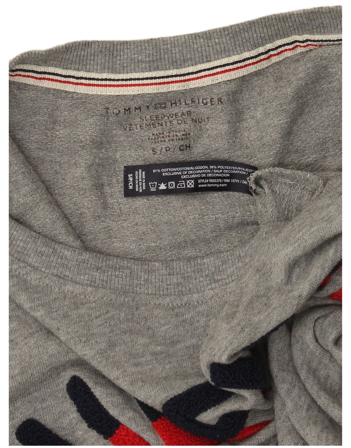 Tommy Hilfiger Womens Graphic Sweatshirt Jumper UK 10 Small Grey Flecked