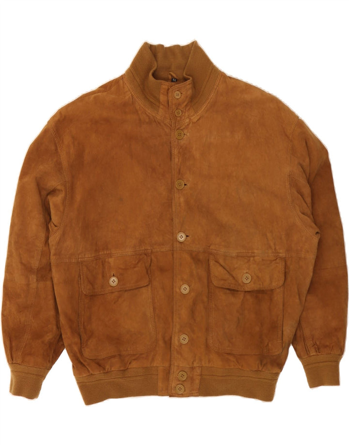 CONBIPEL Mens Suede Bomber Jacket IT 54 2XL Brown Leather Vintage Conbipel and Second-Hand Conbipel from Messina Hembry 
