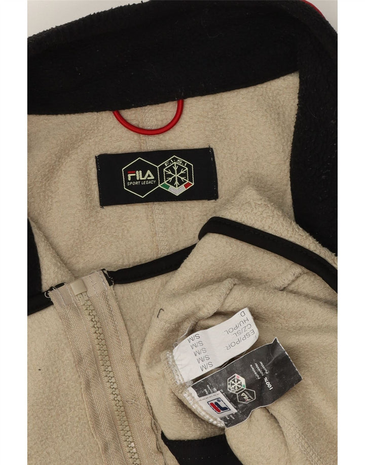 Fila Mens Fleece Jacket UK 36 Small Beige Colourblock Polyester