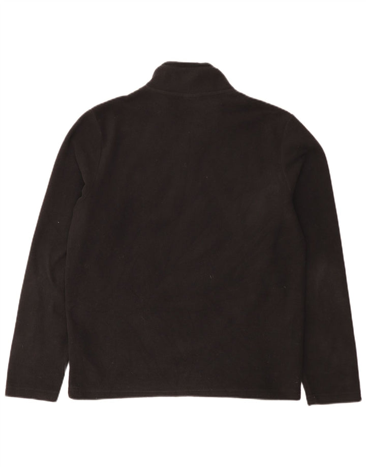 Napapijri Mens Zip Neck Fleece Jumper Medium Black Polyester