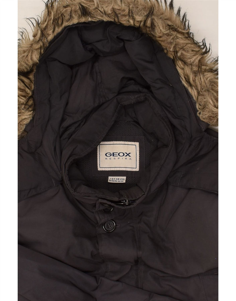 GEOX Mens Hooded Windbreaker Jacket UK 42 XL Black Polyester | Vintage Geox | Thrift | Second-Hand Geox | Used Clothing | Messina Hembry 