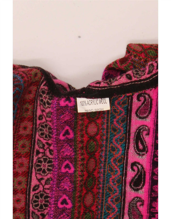 Vintage Womens Oversized Hooded Cardigan Sweater One Size Multicoloured