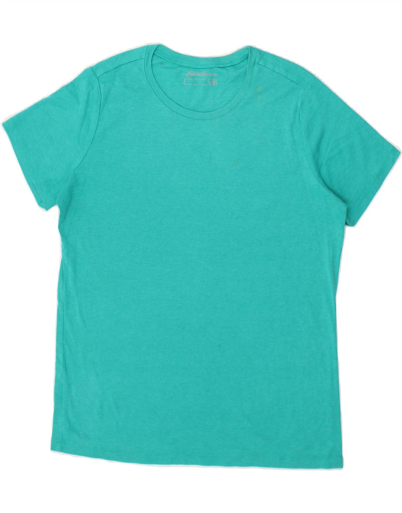 EDDIE BAUER Womens T-Shirt Top UK 20 2XL Turquoise Cotton | Vintage Eddie Bauer | Thrift | Second-Hand Eddie Bauer | Used Clothing | Messina Hembry 