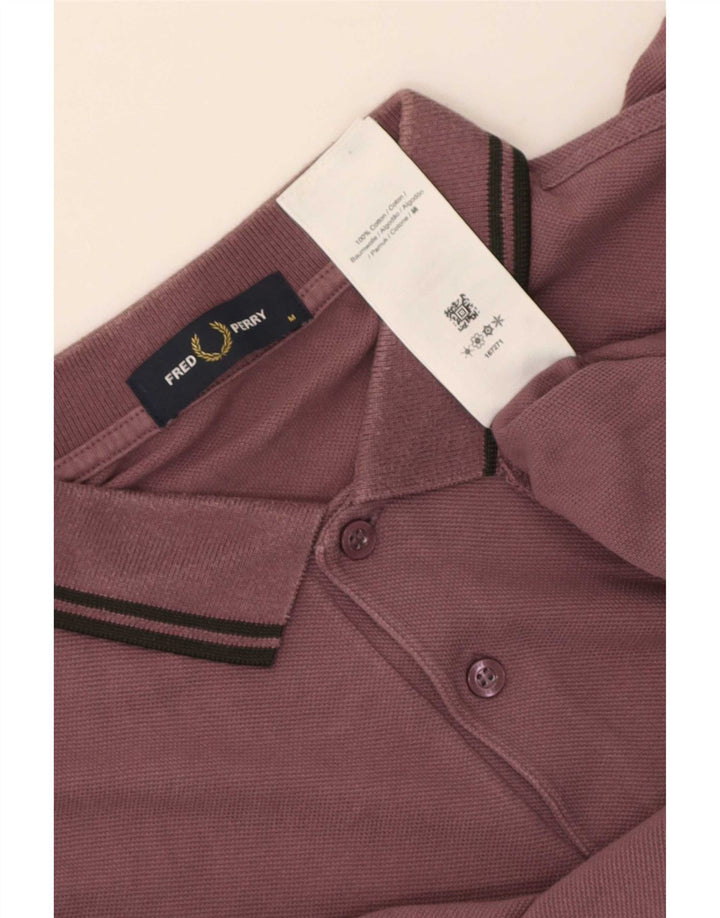 Fred Perry Mens Polo Shirt Medium Brown Striped Cotton