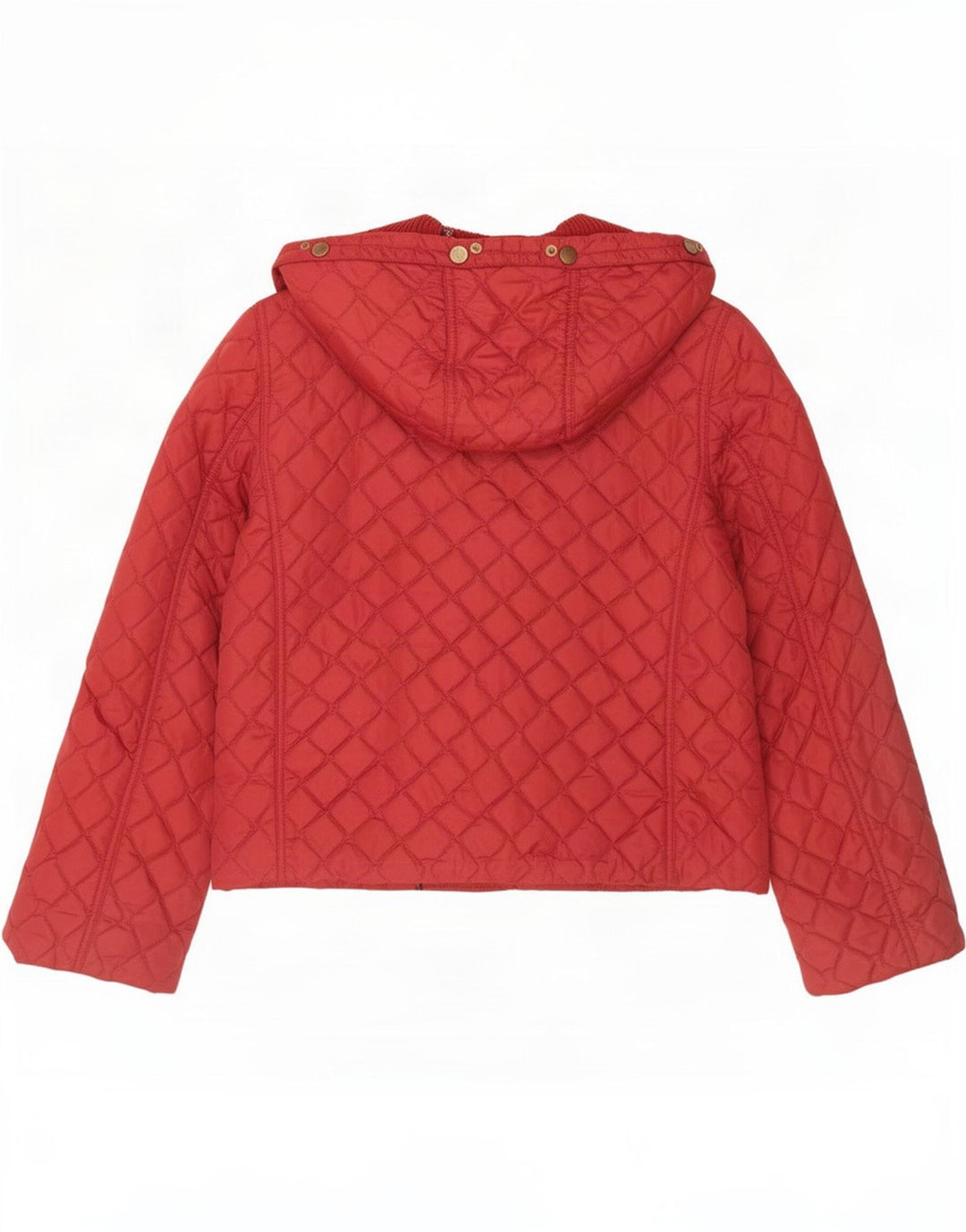 Byblos Womens Hooded Quilted Jacket UK 12 Medium Burgundy Polyester