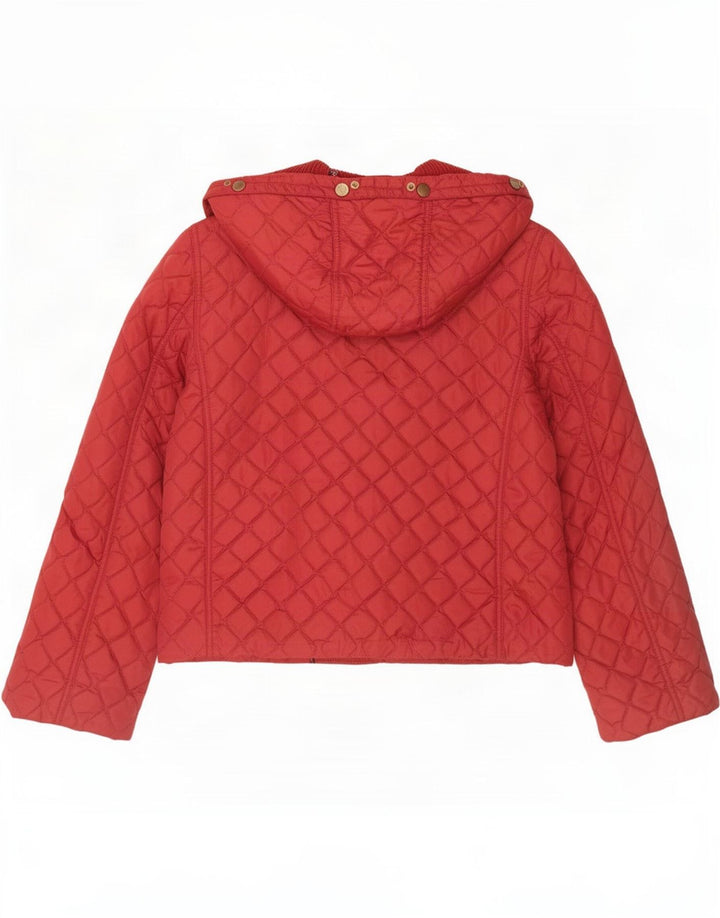 Byblos Womens Hooded Quilted Jacket UK 12 Medium Burgundy Polyester