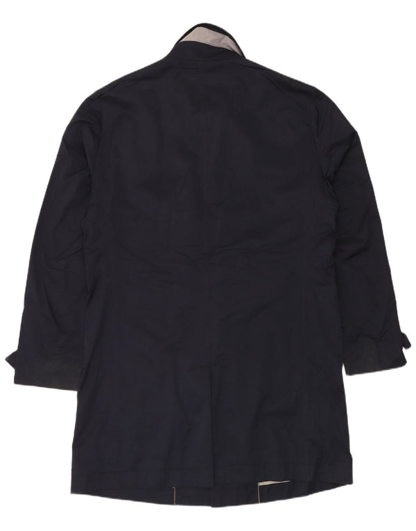 HUGO BOSS Mens Overcoat IT 56 3XL Navy Blue Polyester