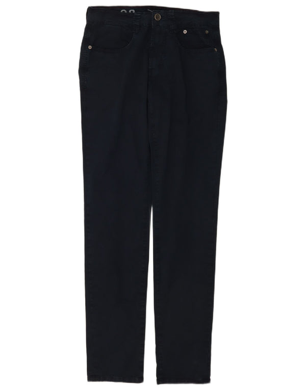 9.2 by Carlo Chionna Womens Slim Casual Trousers W31 L33 Navy Blue Cotton