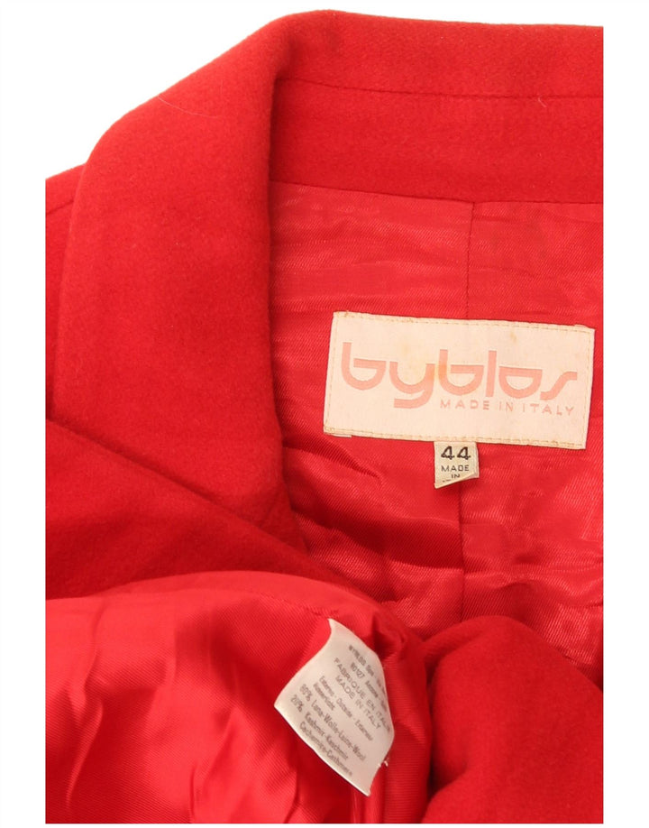 Byblos Womens 3 Button Blazer Jacket IT 44 Medium Red Wool