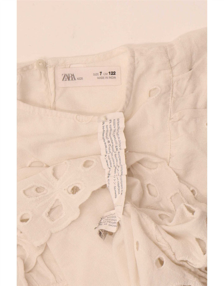 Zara Girls Blouse Top 6-7 Years White Cotton