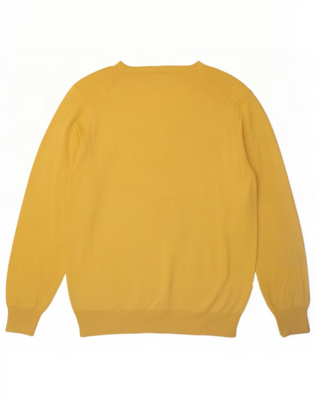 Zara Mens Crew Neck Jumper Sweater Large Yellow Cotton