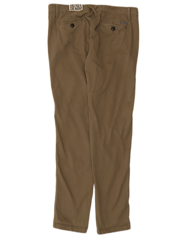 Tommy Hilfiger Womens Slim Casual Trousers W28 L32 Khaki Cotton