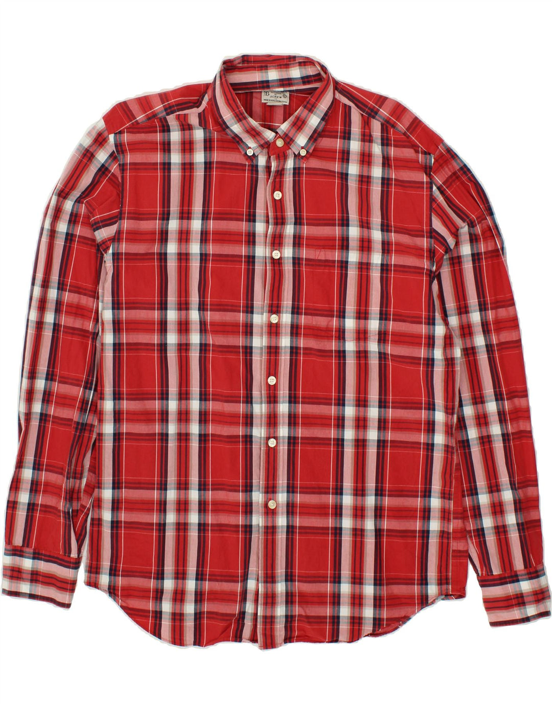 J. CREW Mens Shirt Large Red Check Cotton Vintage J. Crew and Second-Hand J. Crew from Messina Hembry 