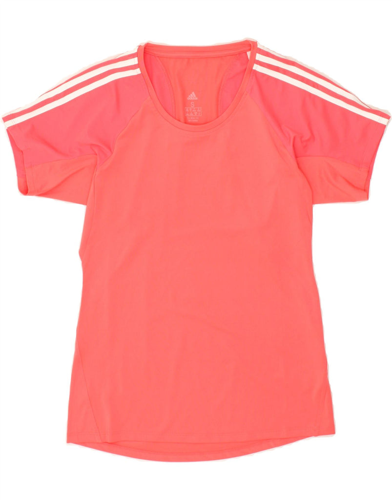 ADIDAS Womens T-Shirt Top UK 10 Small Pink Polyester | Vintage Adidas | Thrift | Second-Hand Adidas | Used Clothing | Messina Hembry 