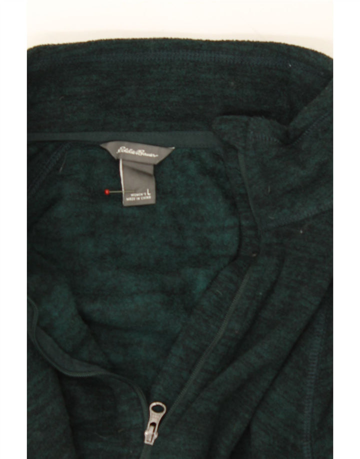 EDDIE BAUER Womens Zip Neck Fleece Jumper UK 16 Large Green Polyester Vintage Eddie Bauer and Second-Hand Eddie Bauer from Messina Hembry 