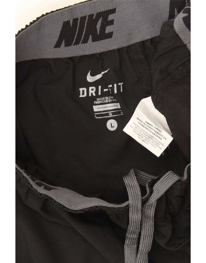 Nike Mens Dri Fit Tracksuit Trousers Joggers Large Black Polyester