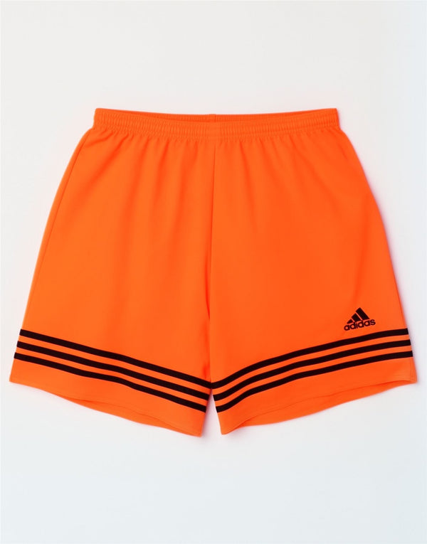 Adidas Mens Climalite Sport Shorts Medium Orange Striped Polyester Sports