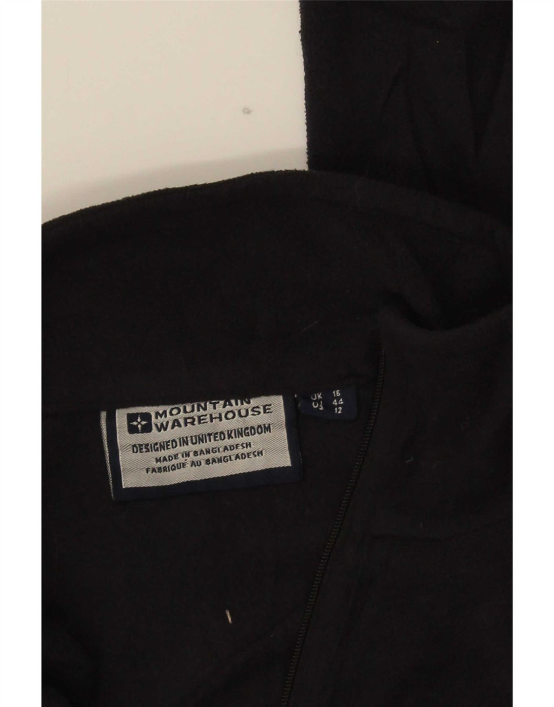 Warehouse Womens Zip Neck Fleece Jumper UK 16 Large Black Polyester