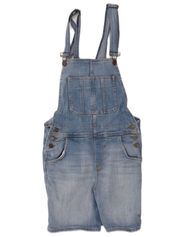 Fat Face Womens Dungarees Denim Shorts UK 10 Small W30 Blue Cotton