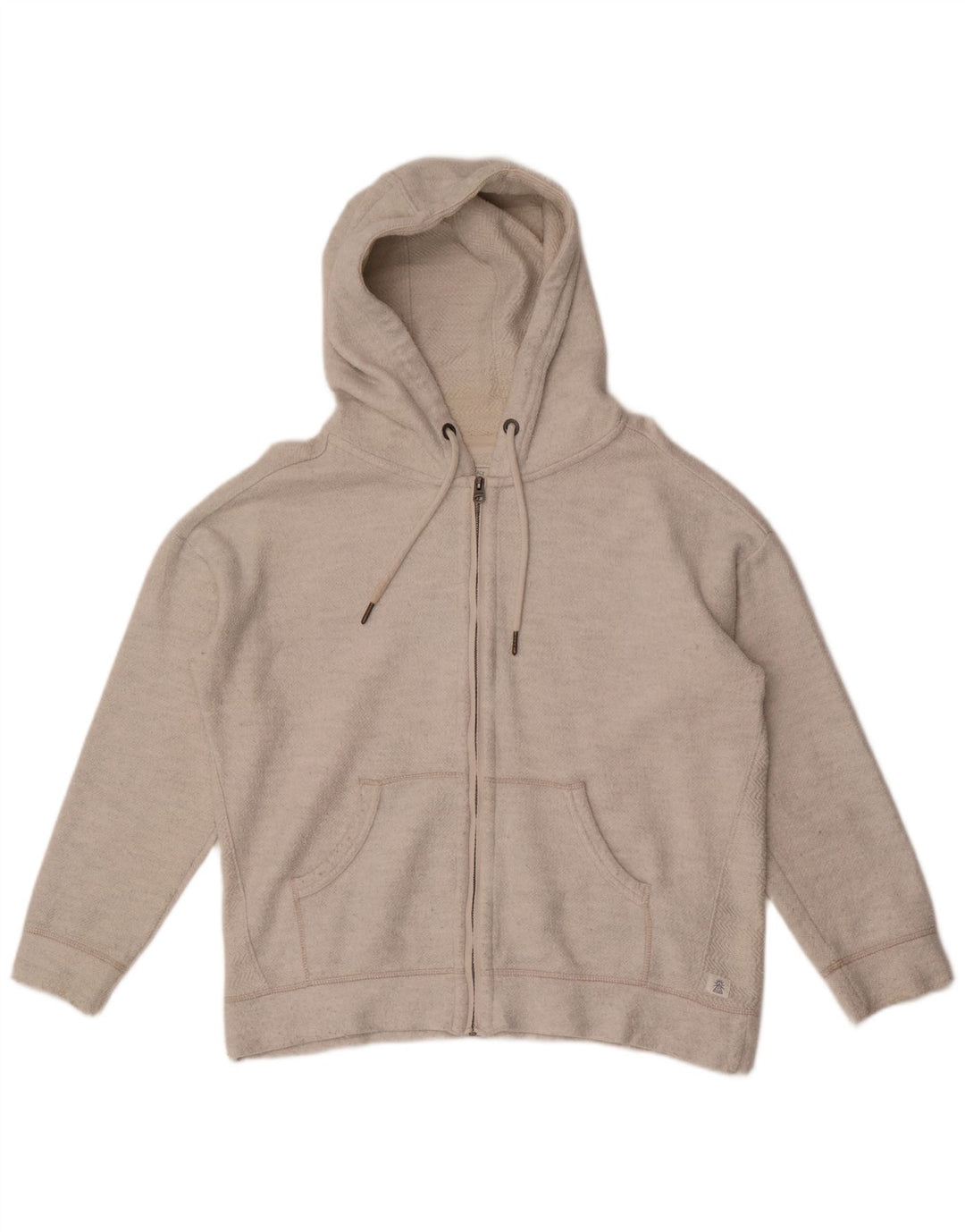 Fat Face Womens Oversized Zip Hoodie Sweater UK 14 Medium Grey Cotton