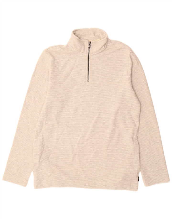 Ted Baker Mens Zip Neck Sweatshirt Jumper Size 2 Small Grey Cotton