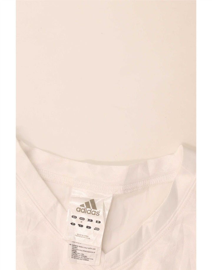 Adidas Womens Graphic T-Shirt Top UK 12 Medium White Polyester