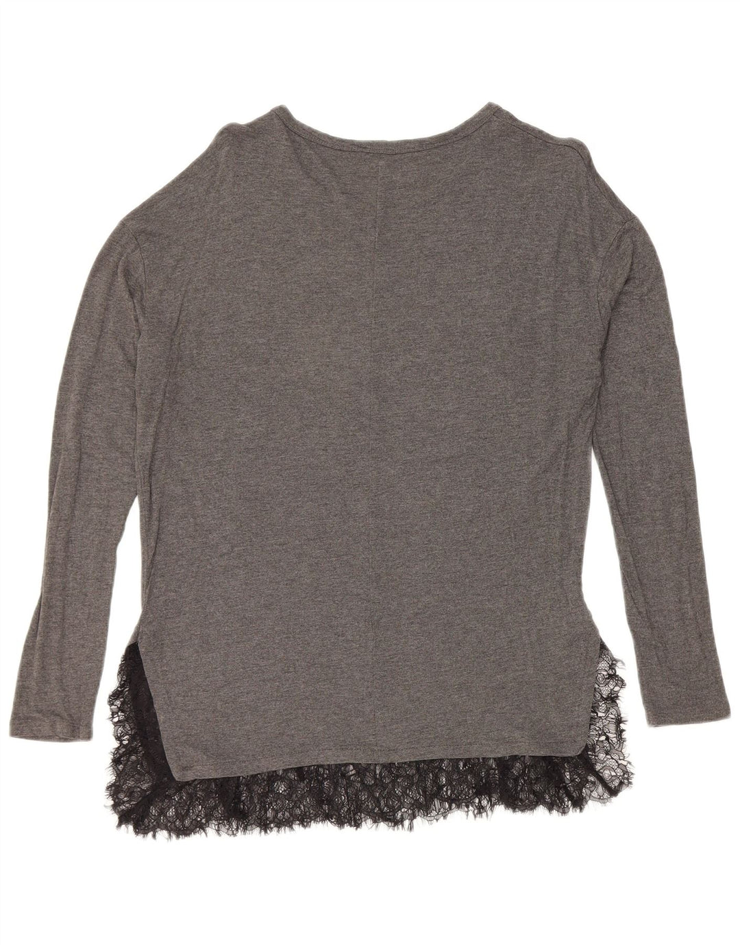 Zara Womens Long Sleeve Blouse Top UK 14 Medium Grey