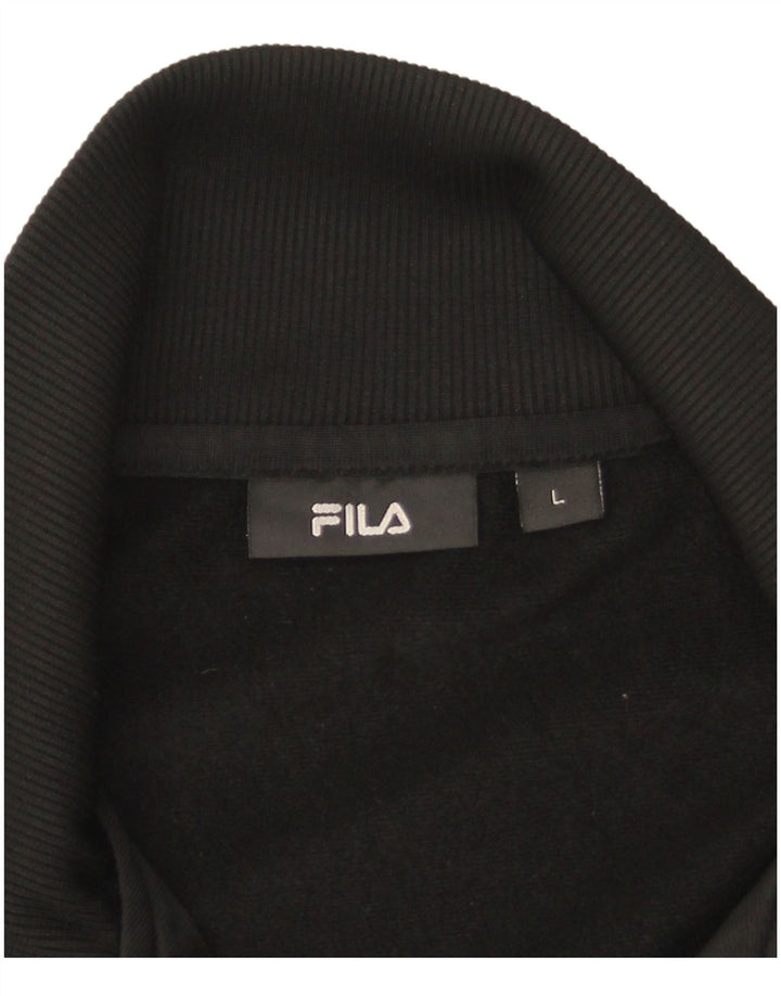 Fila Mens Tracksuit Top Jacket Large Black Colourblock Polyester