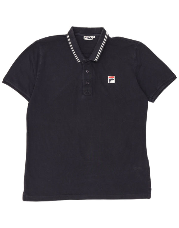 Fila Mens Polo Shirt XL Navy Blue Cotton