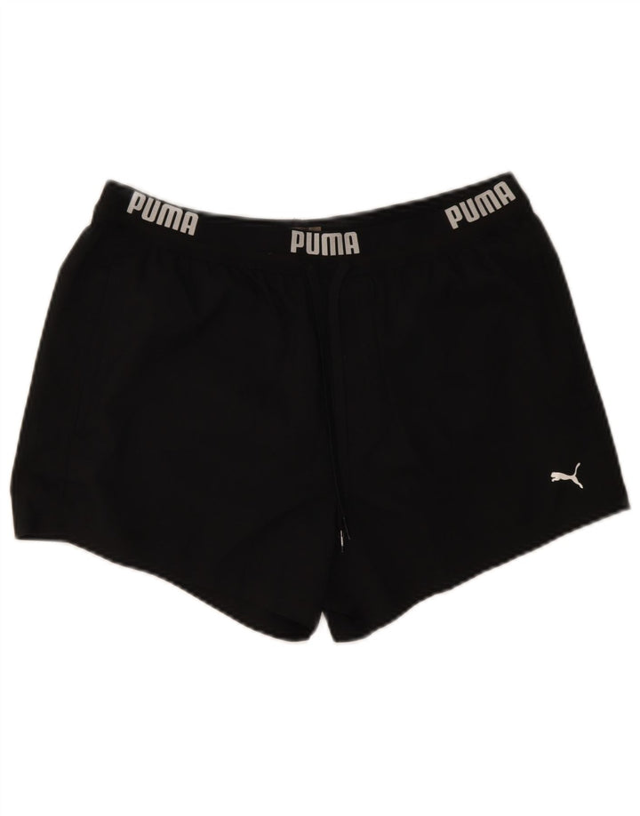 Puma Womens Graphic Sport Shorts UK 14 Medium Black Polyester