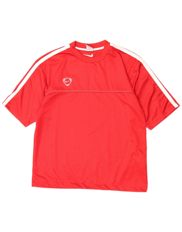 Nike Mens T-Shirt Top UK 45/47 XL Red Colourblock Polyester