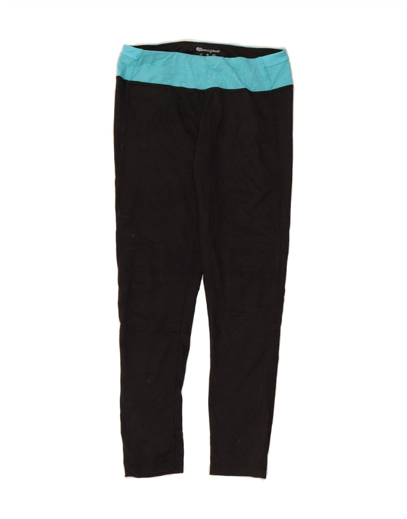 CHAMPION Womens Leggings UK 10 Small Black Colourblock Vintage Champion and Second-Hand Champion from Messina Hembry 