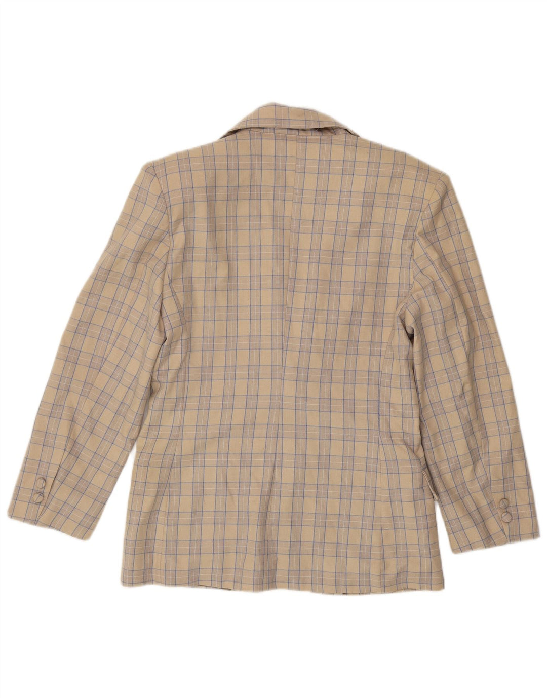 Okay Womens 2 Button Blazer Jacket IT 44 Medium Beige Check Wool