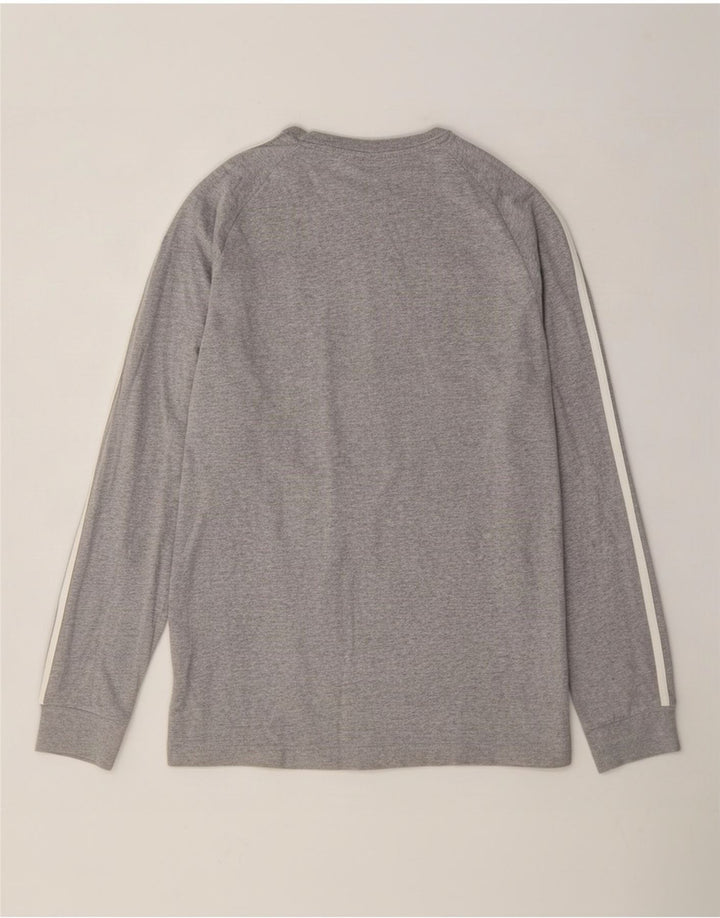 Adidas Mens Top Long Sleeve Medium Grey Flecked Cotton