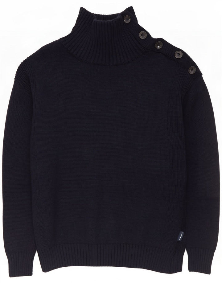 North Sails Womens Button Neck Jumper Sweater UK 10 Small Navy Blue