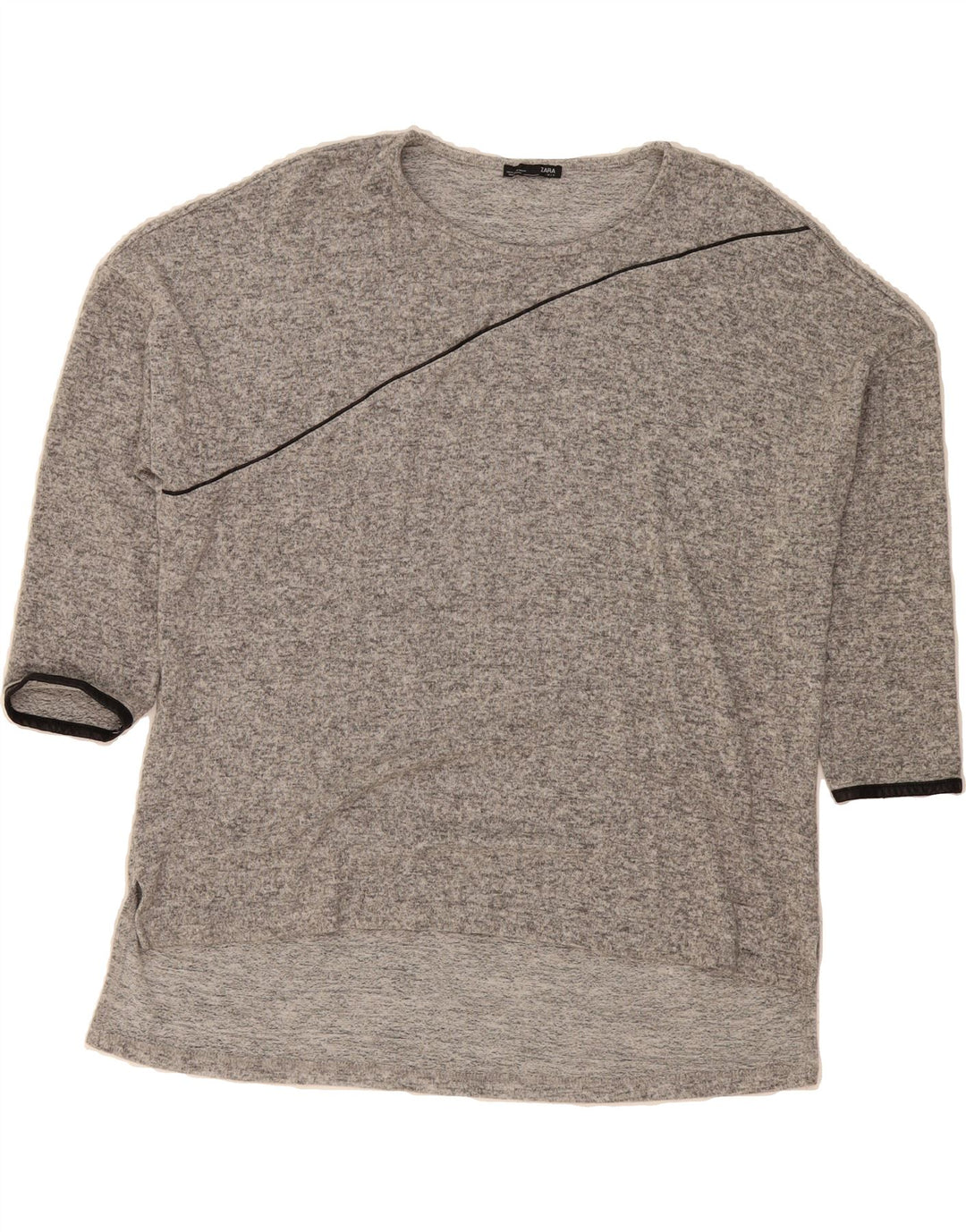 ZARA Womens Top 3/4 Sleeve UK 14 Medium Grey Vintage Zara and Second-Hand Zara from Messina Hembry 