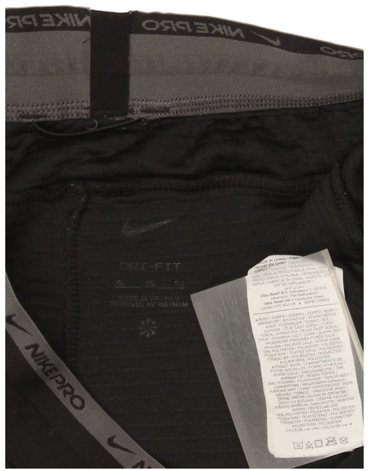 Nike Mens Dri Fit Graphic Tracksuit Trousers XL Black Pinstripe Polyester