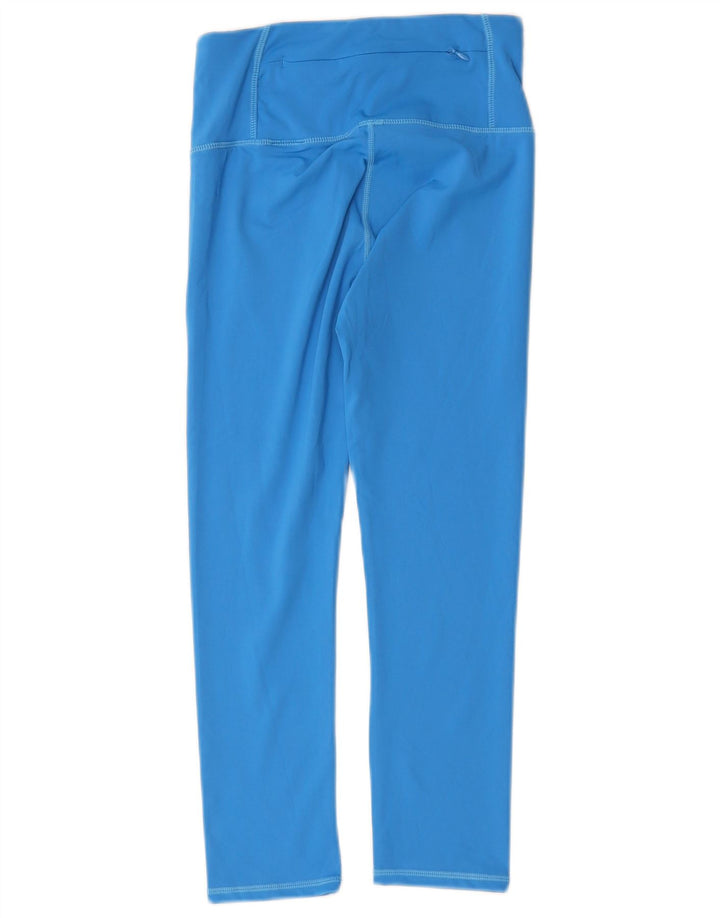 Superdry Womens Graphic Crop Leggings UK 8 Small Blue Polyester
