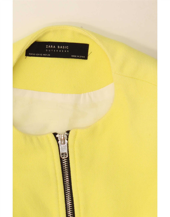 Zara Womens 3/4 Sleeve Oversized Overcoat UK 6 XS Yellow