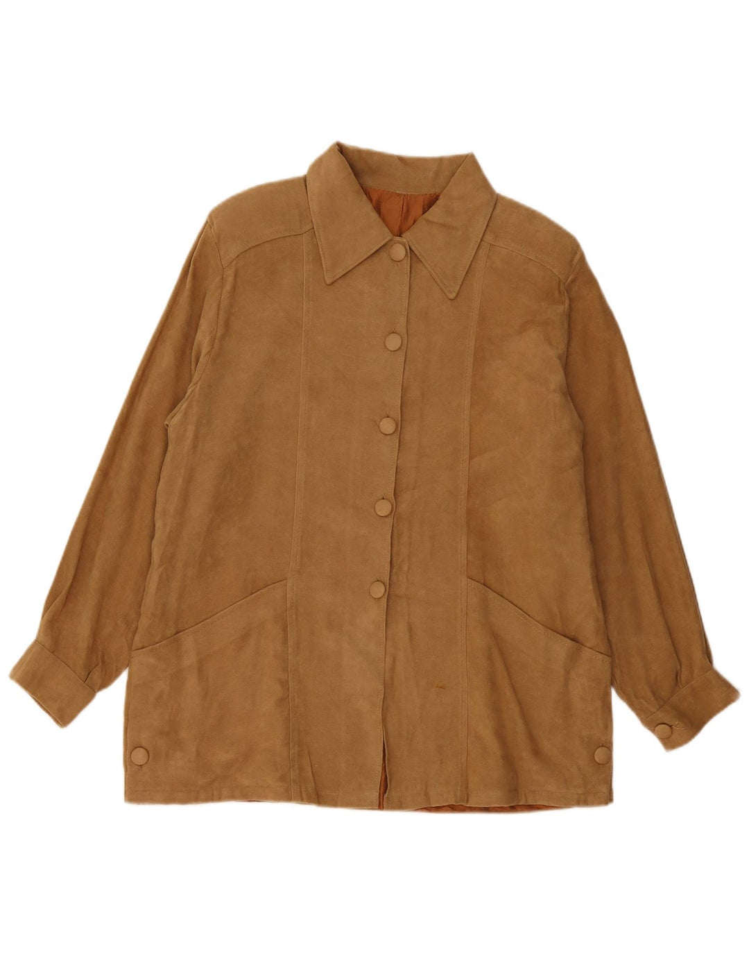 Vintage Womens Suede Jacket UK 16 Large Brown