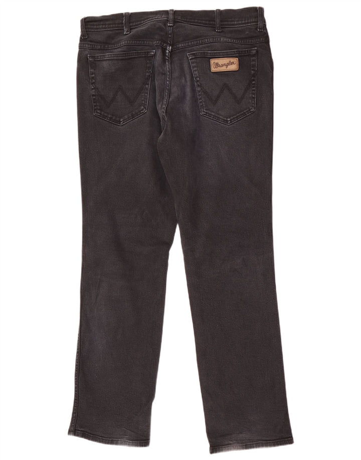Wrangler Mens Texas Straight Jeans W36 L32 Black Cotton