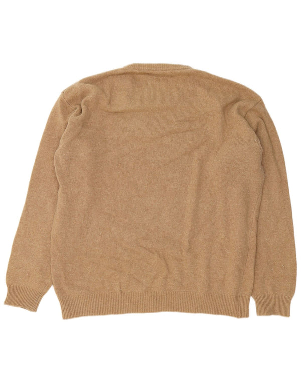 Marlboro Classics Mens Crew Neck Jumper Sweater 2XL Brown Wool