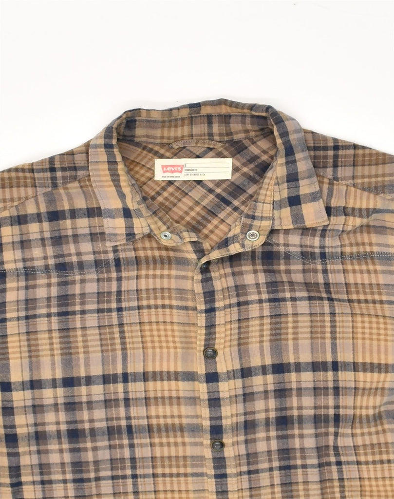 LEVI'S Mens Standard Fit Shirt Small Brown Check Cotton | Vintage Levi's | Thrift | Second-Hand Levi's | Used Clothing | Messina Hembry 