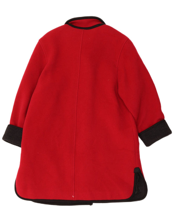 Baronia Womens Overcoat UK 14 Large Red Colourblock Virgin Wool