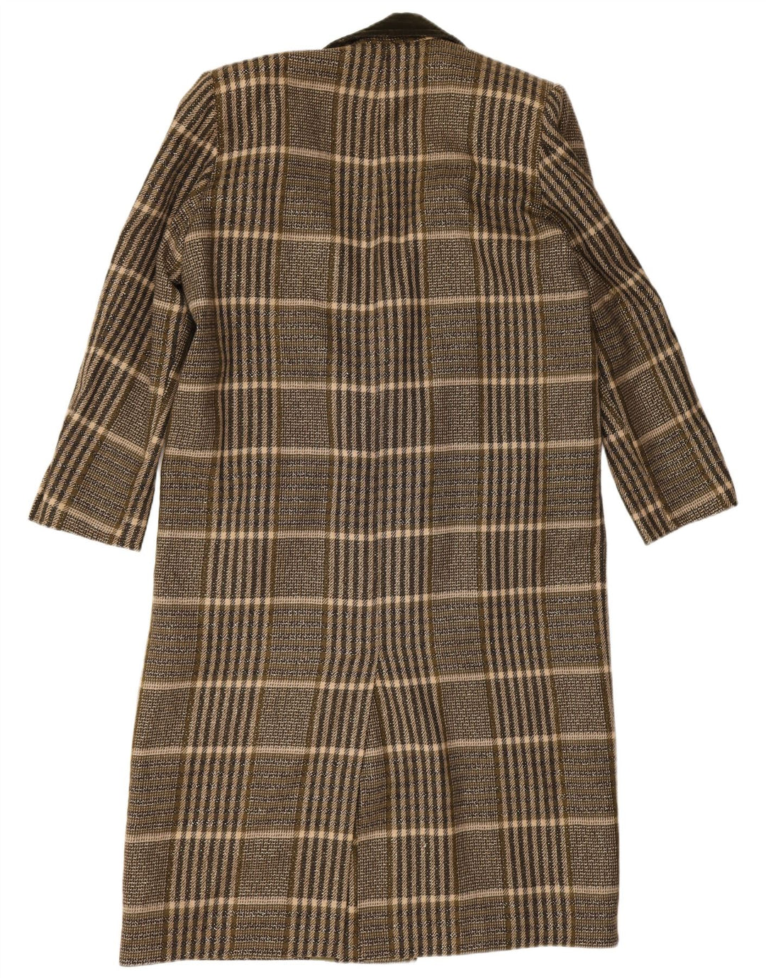 Vintage Womens Oversized Overcoat UK 14 Medium Khaki Check
