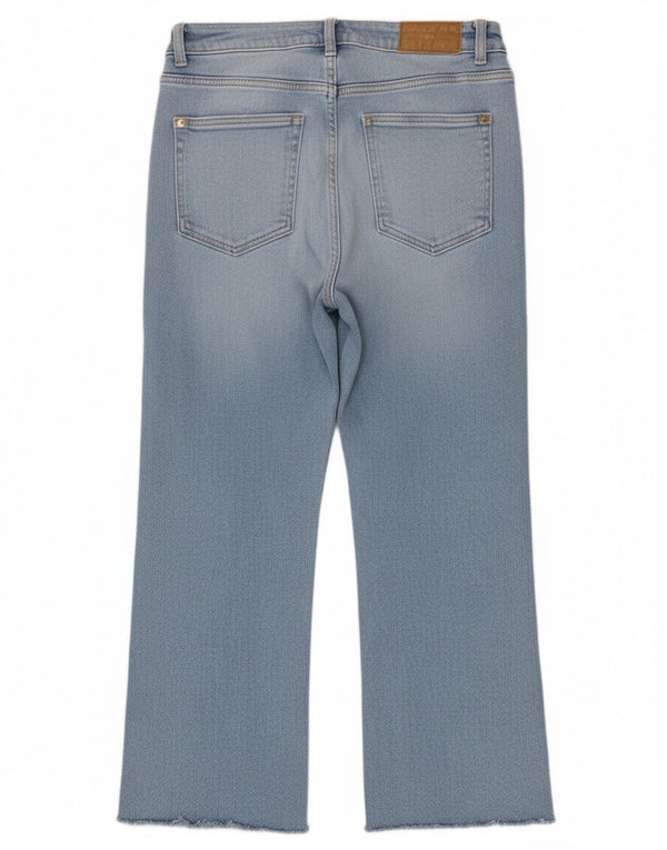 Zara Womens High Waist Cropped Jeans EU 38 Small W28 L25 Blue Cotton