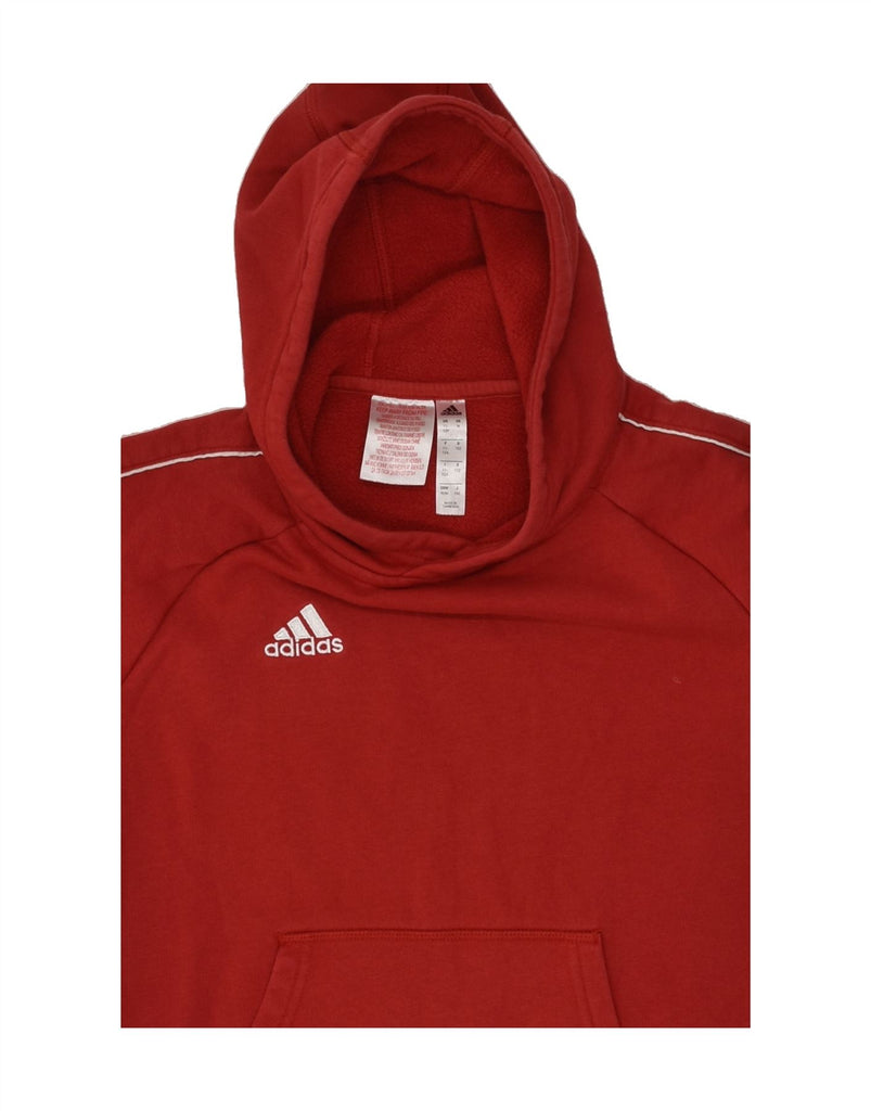 ADIDAS Boys Hoodie Jumper 11-12 Years Red Cotton | Vintage Adidas | Thrift | Second-Hand Adidas | Used Clothing | Messina Hembry 